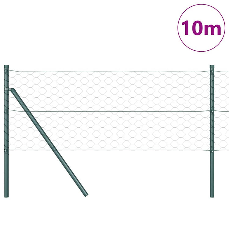 Vidaxl Zaunpfahl grün 10 x 0,6 m (50 mm Maschenweite) Stahl und PVC