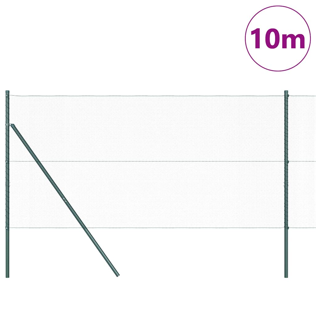 Vidaxl Zaunpfahl grün 10 x 1 m (13 mm Maschenweite) Stahl und PVC