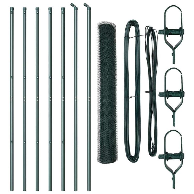 Vidaxl Zaunpfahl grün 10 x 1,4 m (13 mm Maschenweite) Stahl und PVC