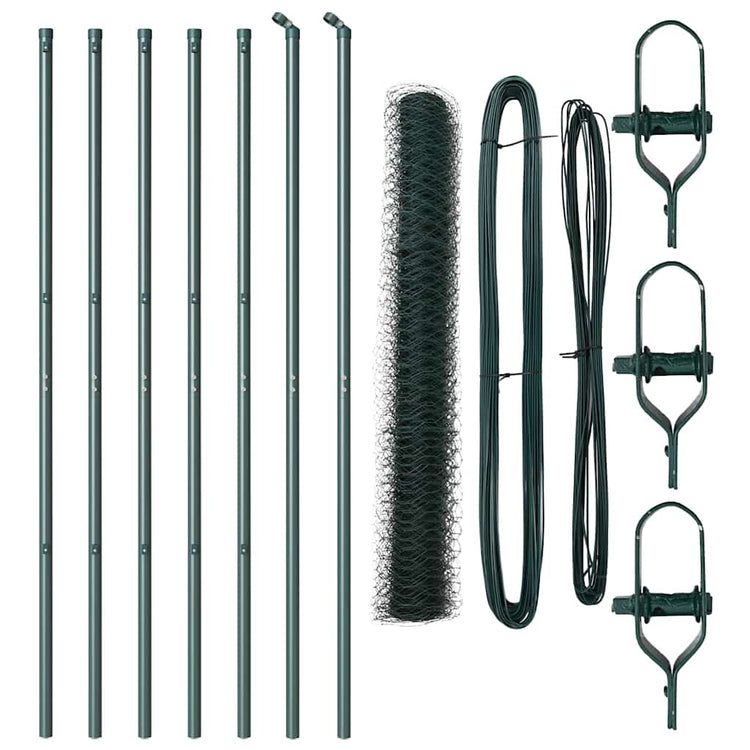 Vidaxl Zaunpfahl grün 10 x 1,4 m (36 mm Maschenweite) Stahl und PVC