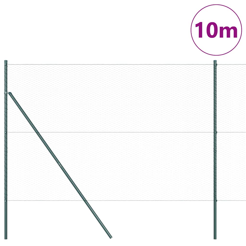 Vidaxl Zaunpfahl grün 10 x 1,5 m (25 mm Maschenweite) Stahl und PVC