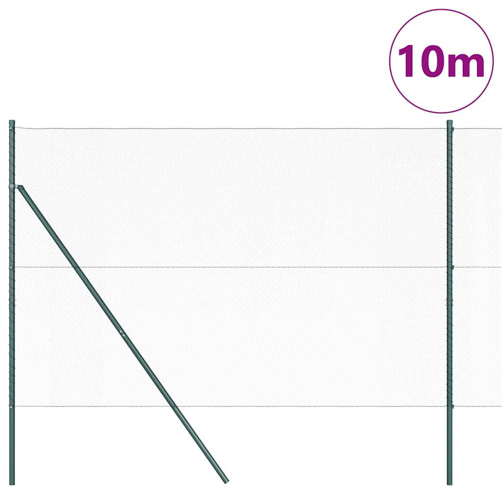 Vidaxl Zaunpfahl grün 10 x 1,6 m (13 mm Maschenweite) Stahl und PVC