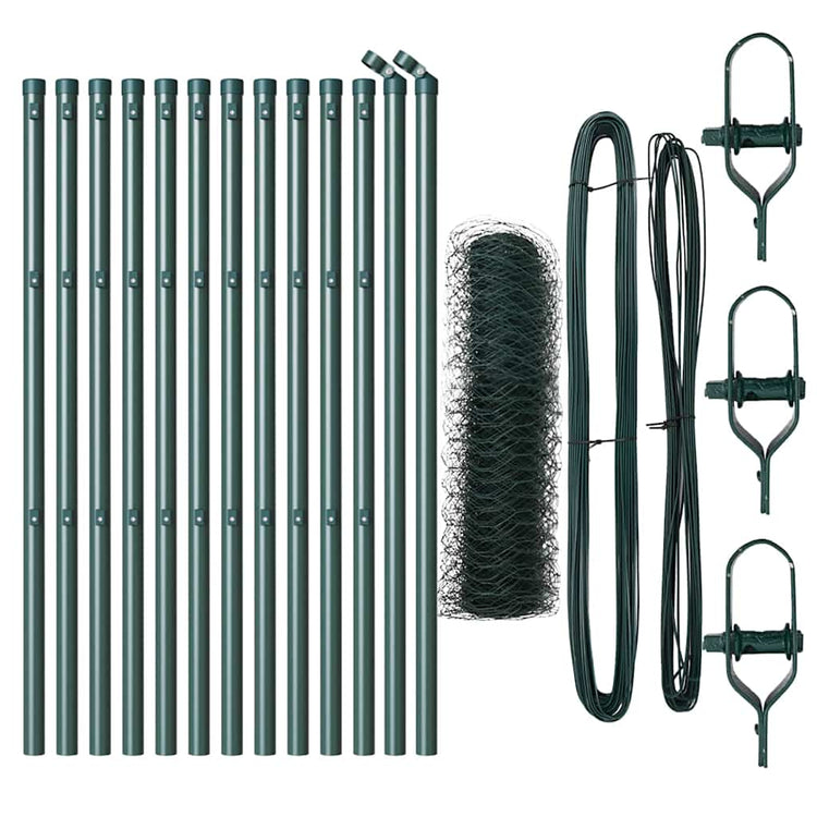 Vidaxl Zaunpfahl grün 25 x 0,5 m (36 mm Maschenweite) Stahl