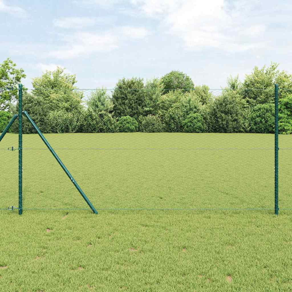Vidaxl Zaunpfahl grün 25 x 1,4 m (25 mm Maschenweite) Stahl und PVC
