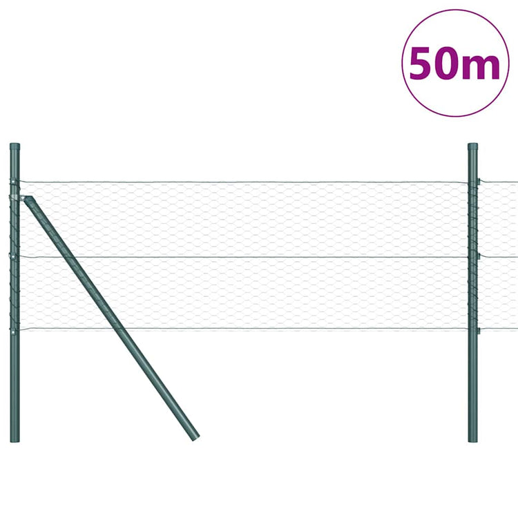 Vidaxl Zaunpfahl grün 50 x 0,4 m (25 mm Maschenweite) Stahl und PVC