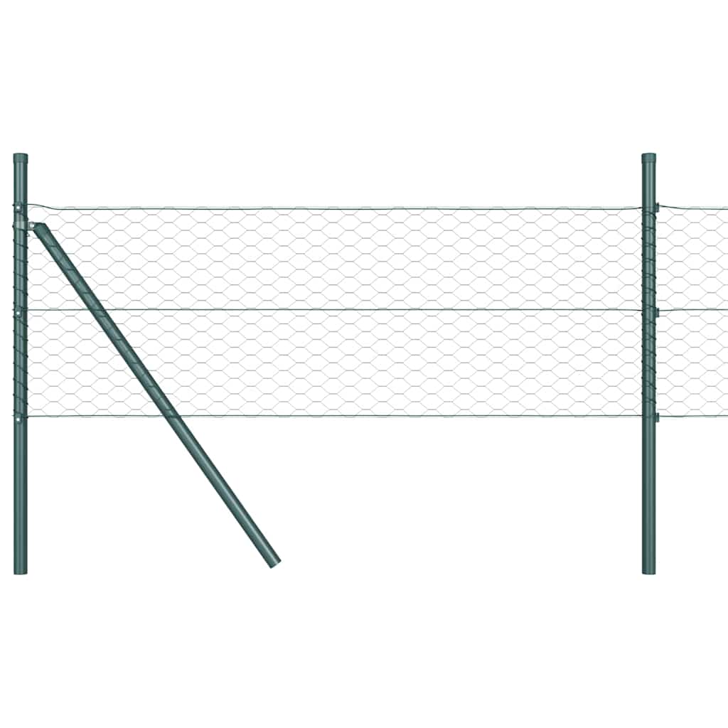 Vidaxl Zaunpfahl grün 50 x 0,4 m (36 mm Maschenweite) Stahl und PVC