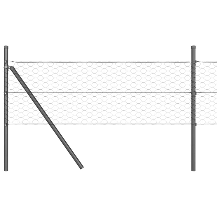 Vidaxl Zaunpfosten grau 10 x 0,5 m (36 mm Maschenweite) Stahl und PVC