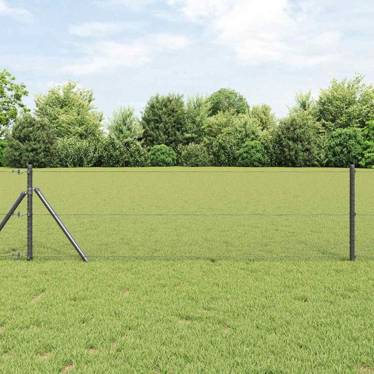 Vidaxl Zaunpfosten grau 10 x 0,6 m (13 mm Maschenweite) Stahl und PVC