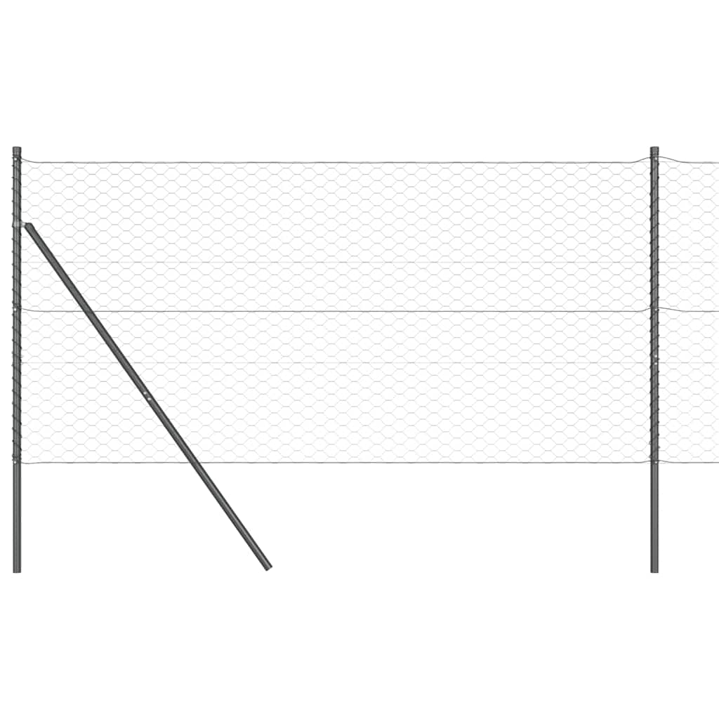 Vidaxl Zaunpfosten grau 10 x 1,4 m (50 mm Maschenweite) Stahl und PVC
