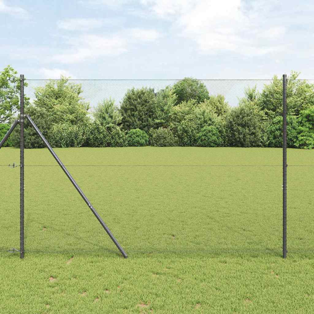 Vidaxl Zaunpfosten grau 10 x 1,6 m (13 mm Maschenweite) Stahl und PVC