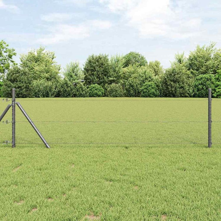 Vidaxl Zaunpfahl grau 25 x 0,5 m (13 mm Maschenweite) Stahl