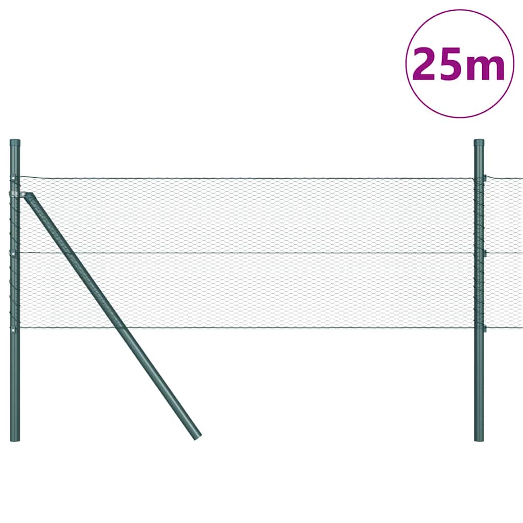 Vidaxl Zaunpfahl grau 25 x 0,5 m (13 mm Maschenweite) Stahl