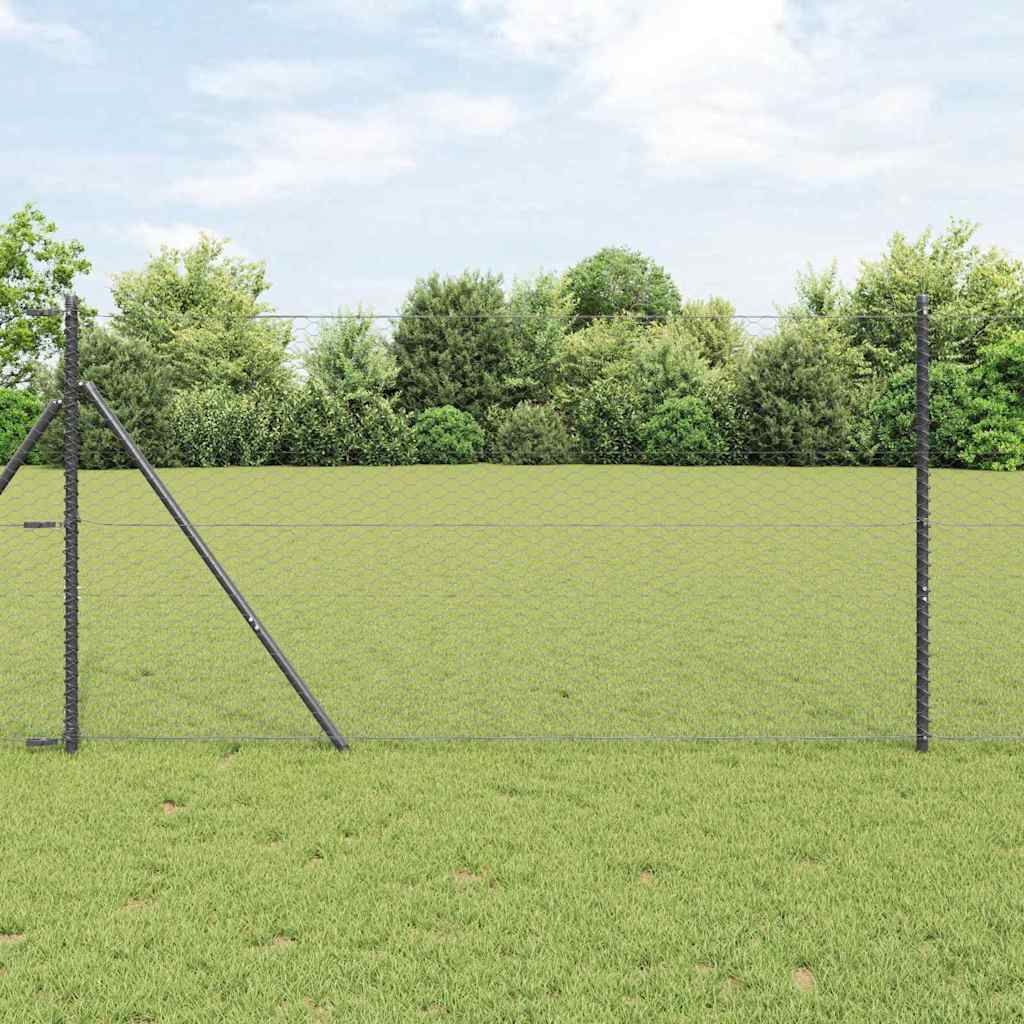 Vidaxl Zaunpfosten grau 25 x 1 m (36 mm Maschenweite) Stahl