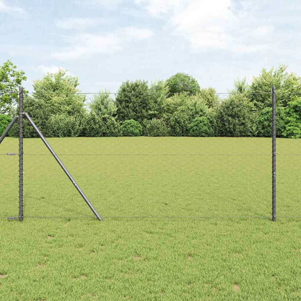 Vidaxl Zaunpfahl grau 25 x 1,2 m (50 mm Maschenweite) Stahl