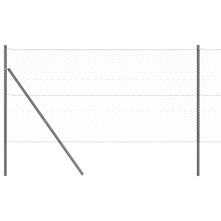 Vidaxl Zaunpfosten grau 25 x 1,4 m (36 mm Maschenweite) Stahl und PVC