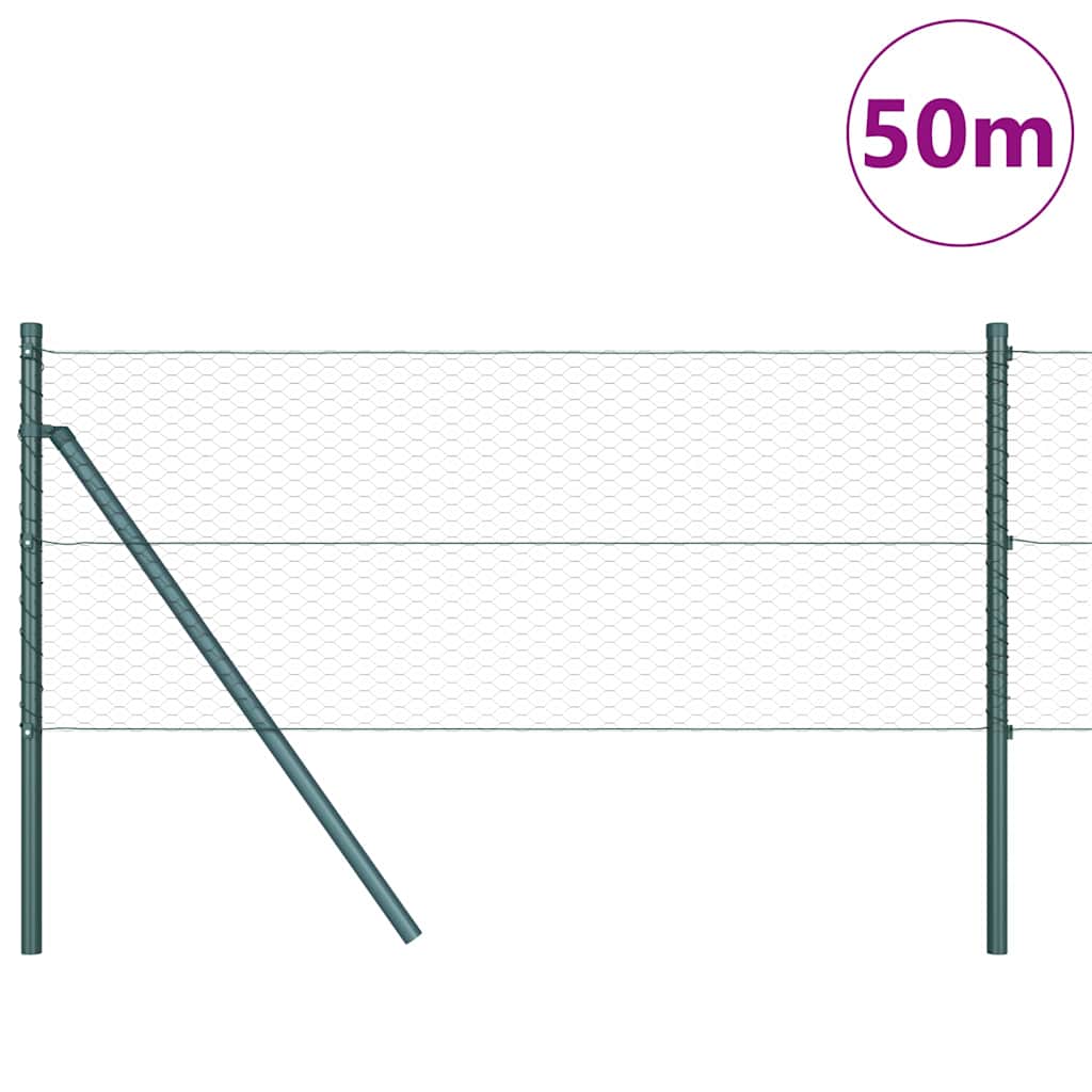 Vidaxl Zaunpfosten grau 50 x 0,6 m (25 mm Maschenweite) Stahl und PVC