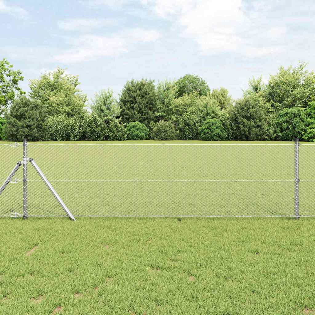 Vidaxl Zaunpfahl Silber 10 x 0,6 m (13 mm Maschenweite) Stahl