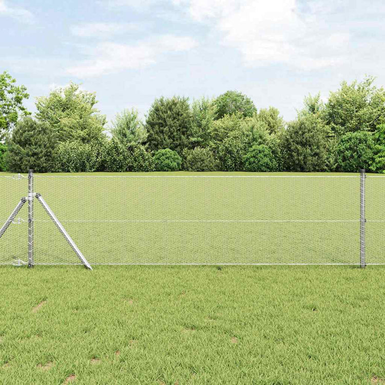 Vidaxl Zaunpfahl Silber 10 x 0,6 m (13 mm Maschenweite) Stahl