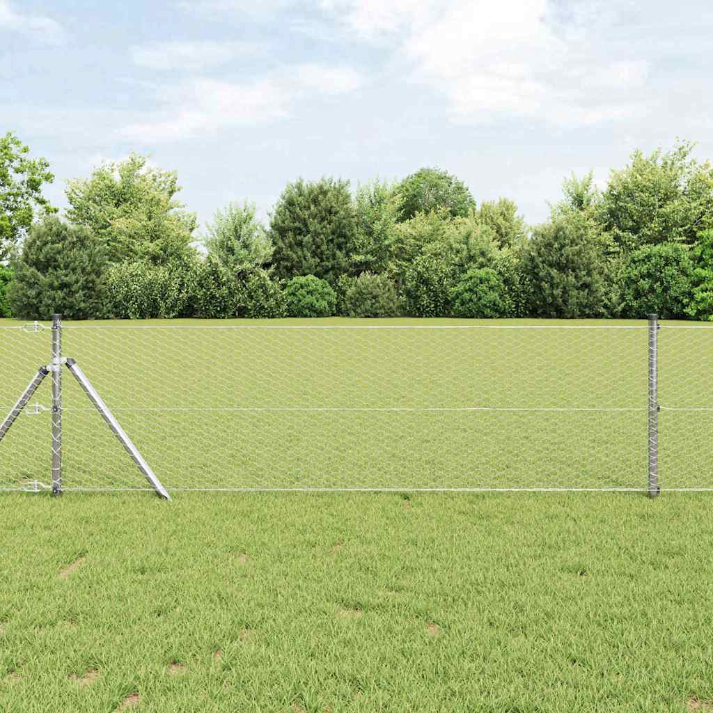Vidaxl Zaunpfahl Silber 10 x 0,6 m (25 mm Maschenweite) Stahl
