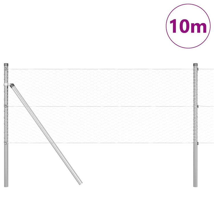 Vidaxl Zaunpfahl Silber 10 x 0,6 m (25 mm Maschenweite) Stahl
