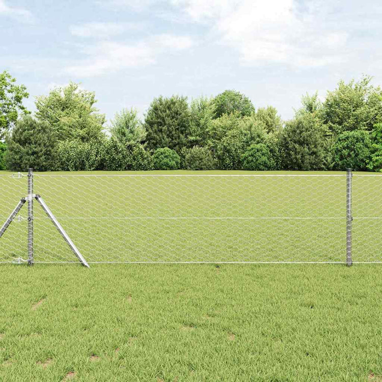 Vidaxl Zaunpfahl Silber 10 x 0,6 m (36 mm Maschenweite) Stahl