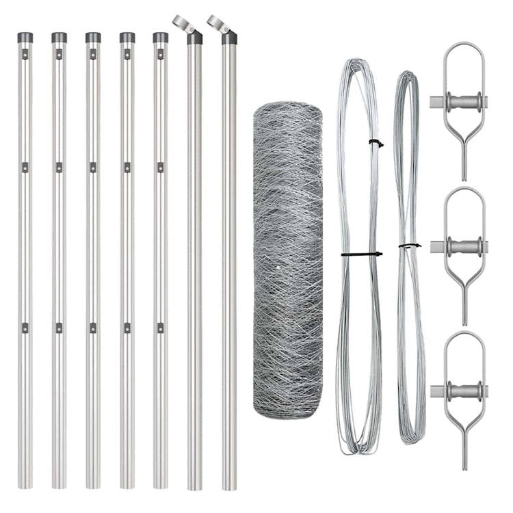 Vidaxl Zaunpfahl Silber 10 x 0,6 m (36 mm Maschenweite) Stahl