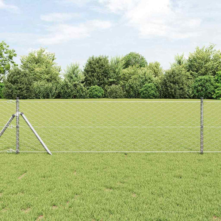 Vidaxl Zaunpfahl Silber 10 x 0,6 m (50 mm Maschenweite) Stahl
