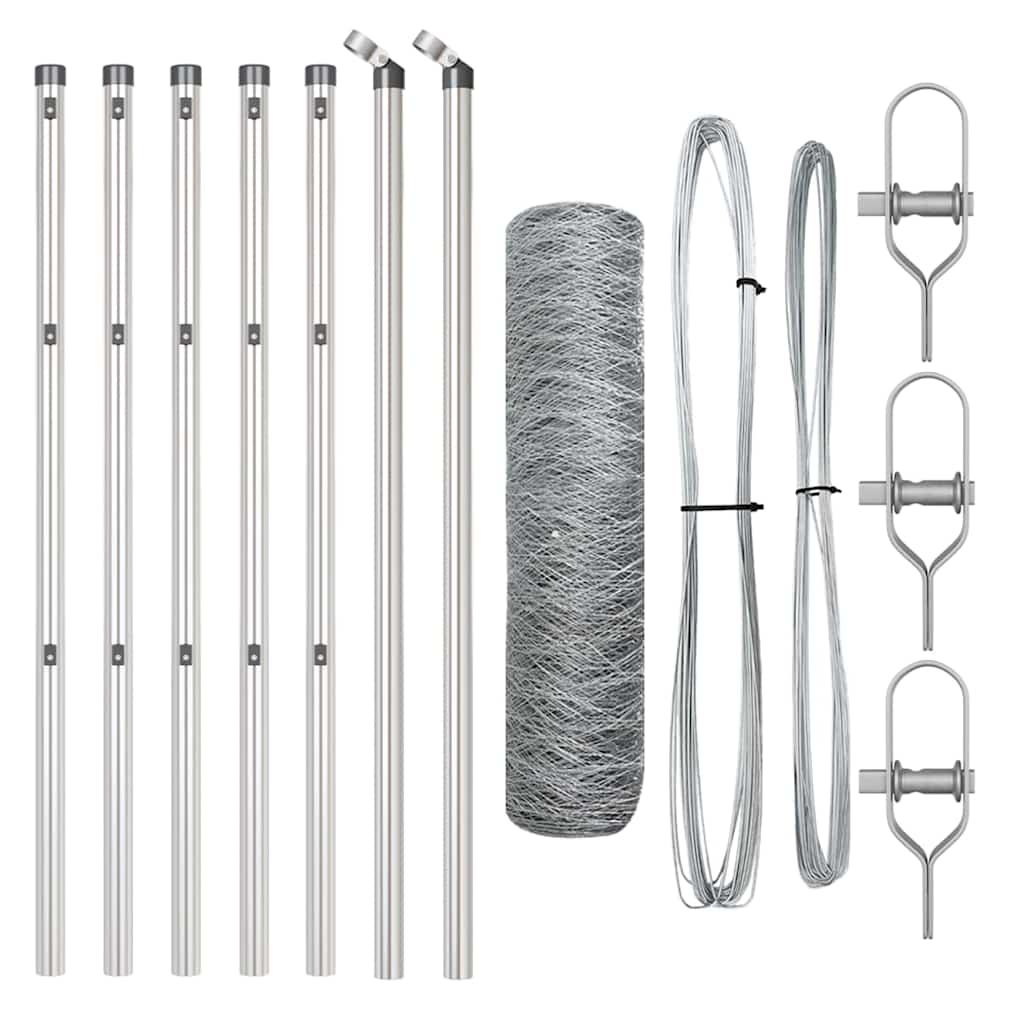 Vidaxl Zaunpfahl Silber 10 x 0,8 m (36 mm Maschenweite) Stahl