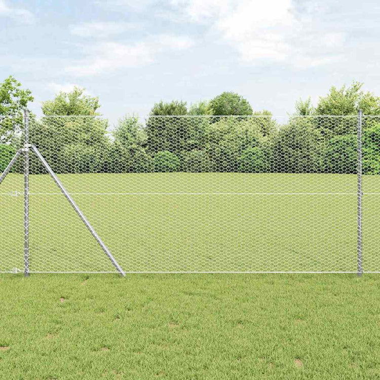 Vidaxl Zaunpfahl Silber 10 x 1 m (25 mm Maschenweite) Stahl