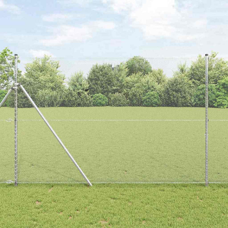 Vidaxl Zaunpfahl Silber 10 x 1,5 m (13 mm Maschenweite) Stahl