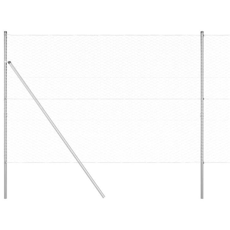 Vidaxl Zaunpfahl Silber 10 x 1,5 m (36 mm Maschenweite) Stahl