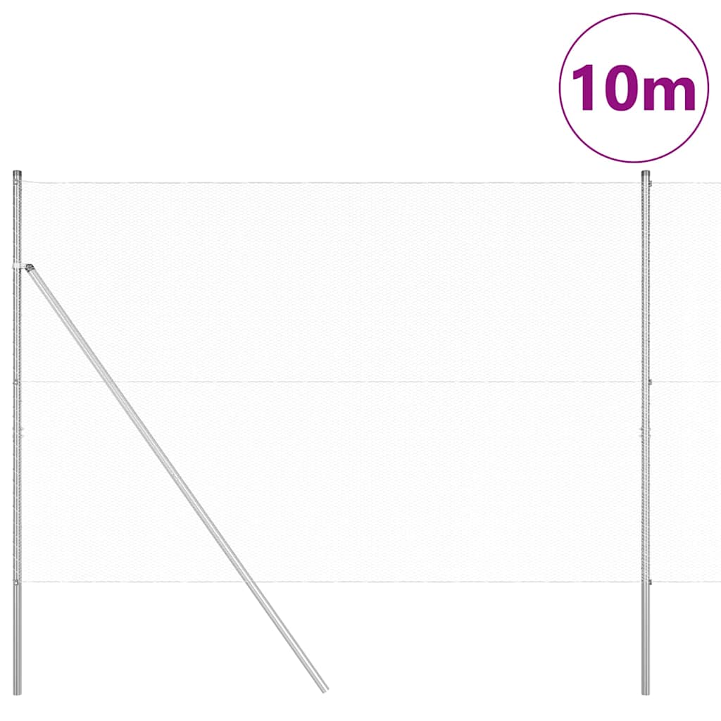 Vidaxl Zaunpfahl Silber 10 x 1,6 m (13 mm Maschenweite) Stahl
