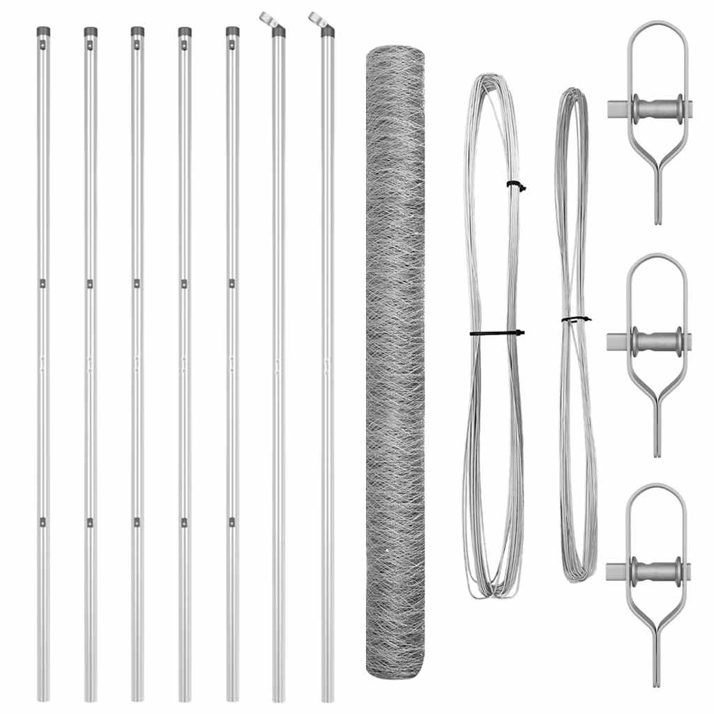 Vidaxl Zaunpfahl Silber 10 x 1,6 m (36 mm Maschenweite) Stahl