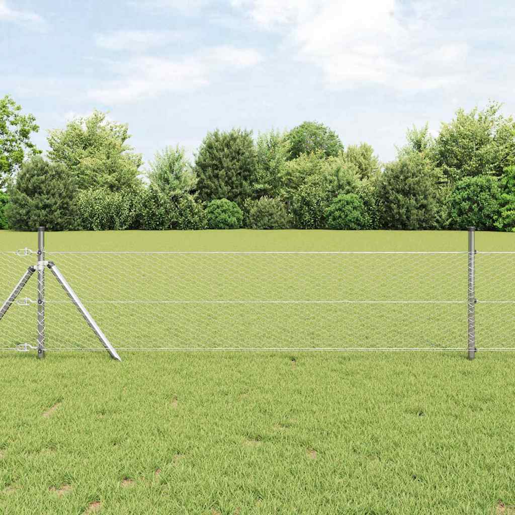 Vidaxl Zaunpfahl Silber 25 x 0,6 m (25 mm Maschenweite) Stahl