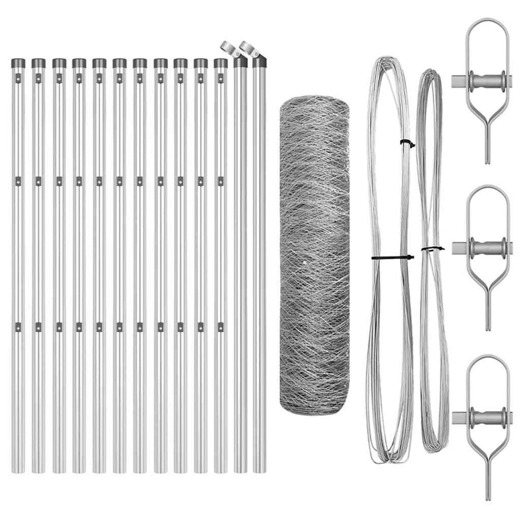 Vidaxl Zaunpfahl Silber 25 x 0,6 m (36 mm Maschenweite) Stahl