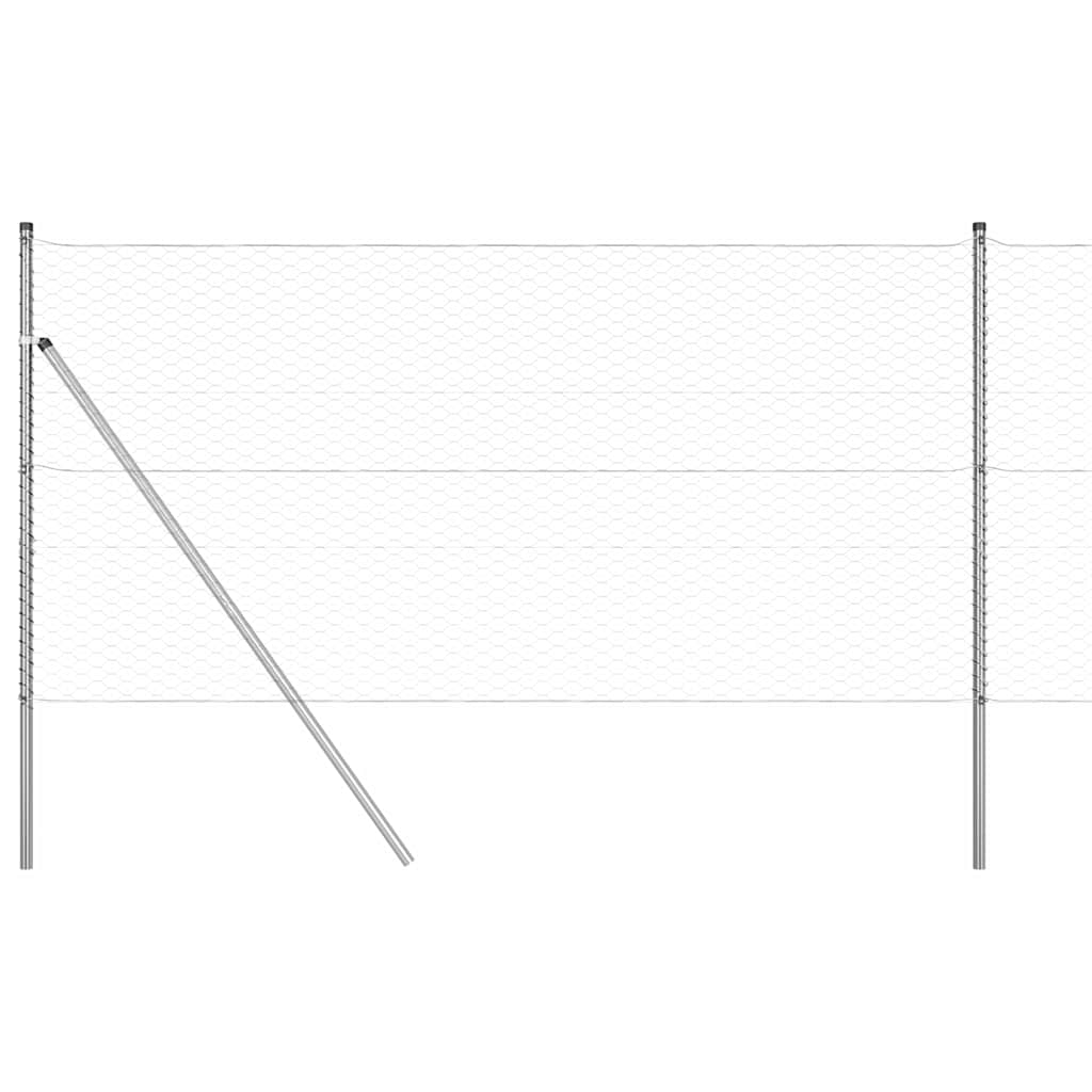 Vidaxl Zaunpfahl Silber 25 x 1,2 m (36 mm Maschenweite) Stahl