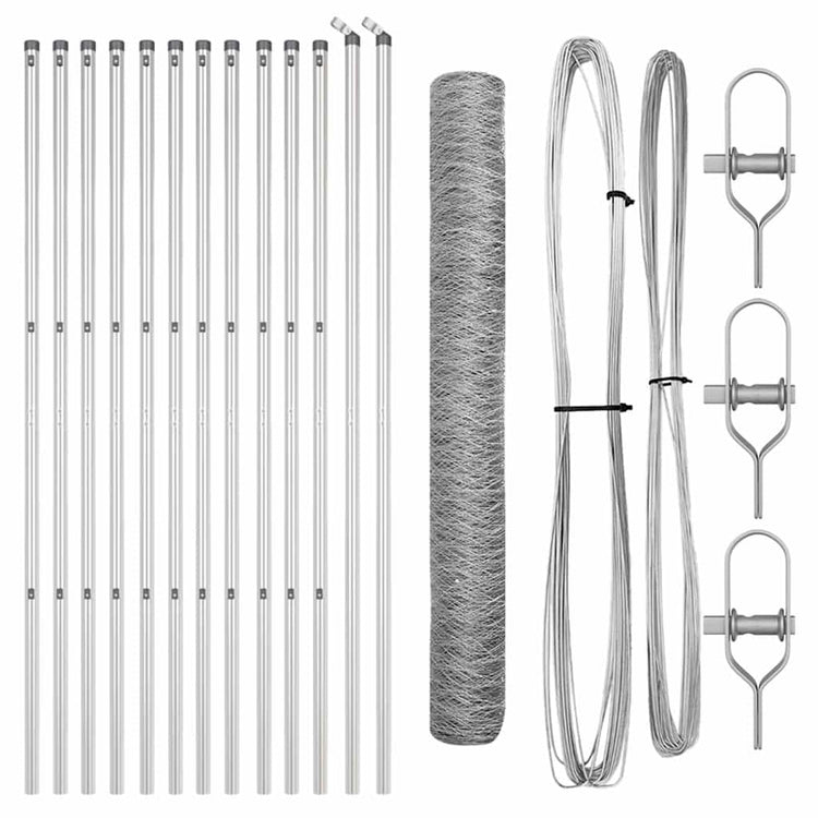 Vidaxl Zaunpfahl Silber 25 x 1,4 m (36 mm Maschenweite) Stahl