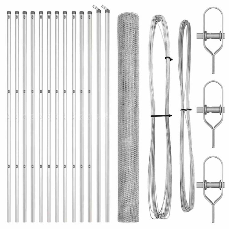 Vidaxl Zaunpfahl Silber 25 x 1,5 m (25 mm Maschenweite) Stahl