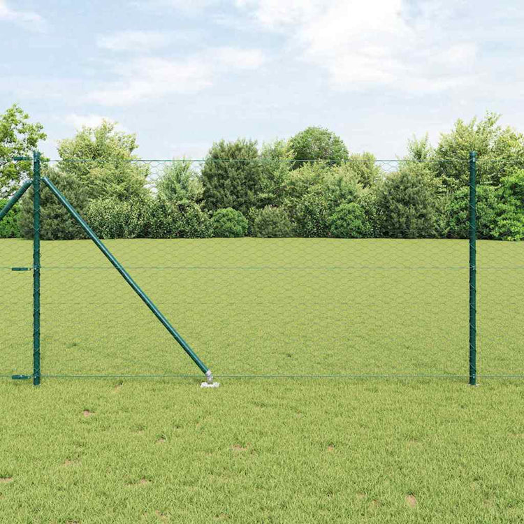 Vidaxl Zaunpfahl grün 10 x 1 m (36 mm Maschenweite) Stahl und PVC