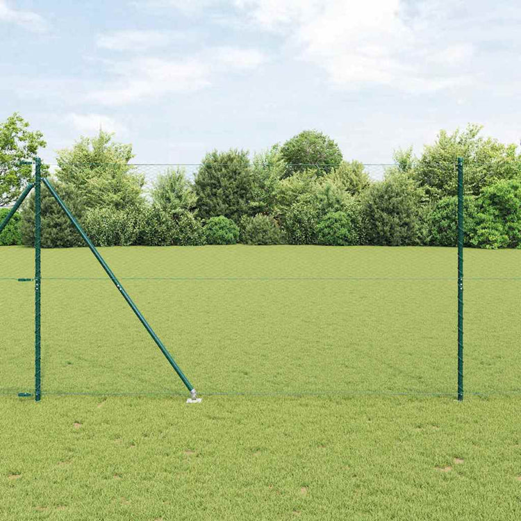 Vidaxl Zaunpfahl grün 10 x 1,5 m (25 mm Maschenweite) Stahl und PVC