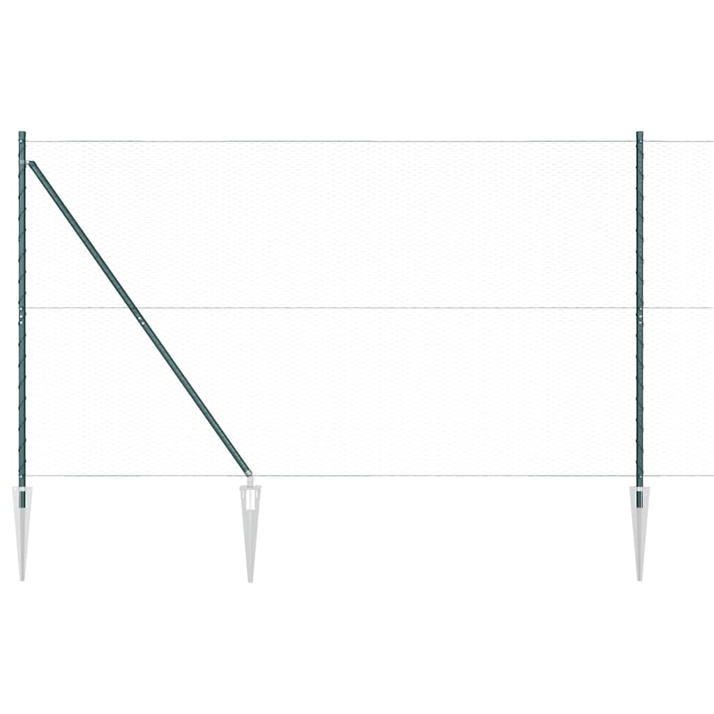 Vidaxl Zaunpfahl grün 10 x 1,5 m (25 mm Maschenweite) Stahl und PVC