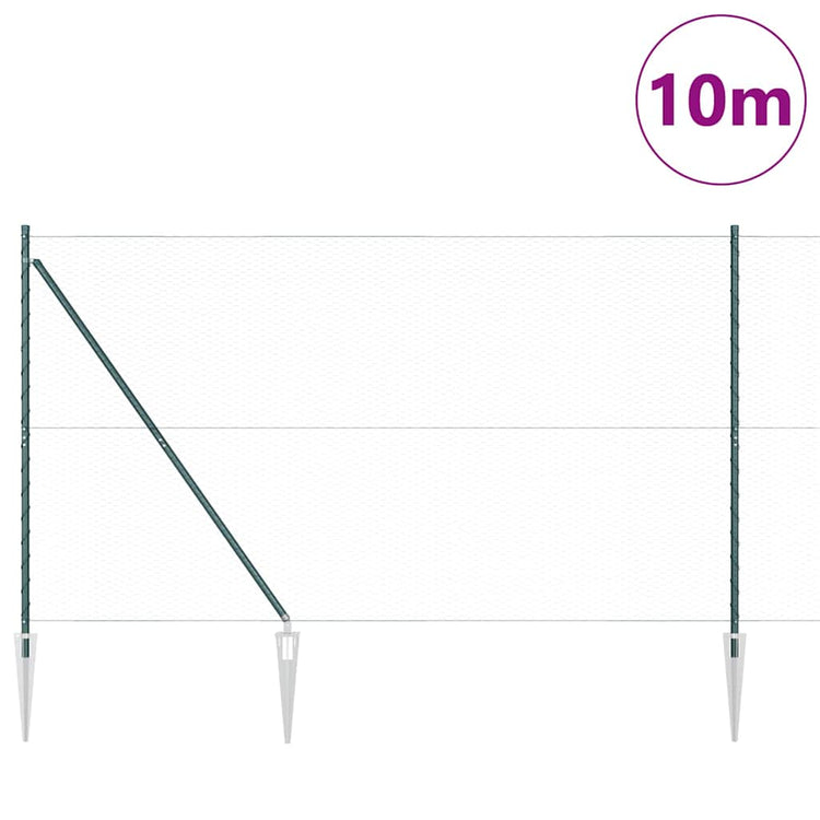 Vidaxl Zaunpfahl grün 10 x 1,5 m (25 mm Maschenweite) Stahl und PVC