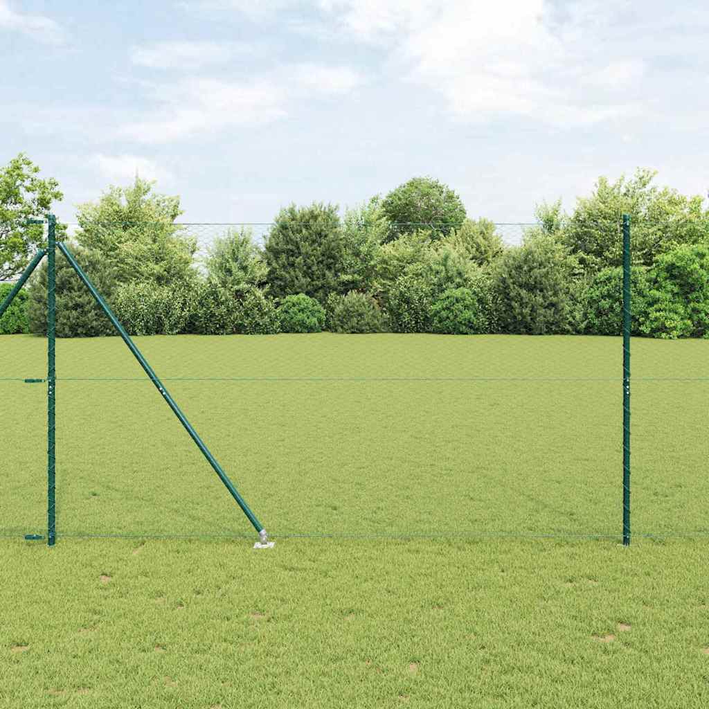 Vidaxl Zaunpfahl grün 10 x 1,6 m (25 mm Maschenweite) Stahl und PVC