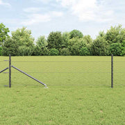 Vidaxl Zaunpfosten grau 10 x 0,4 m (36 mm Maschenweite) Stahl und PVC - afbeelding 1
