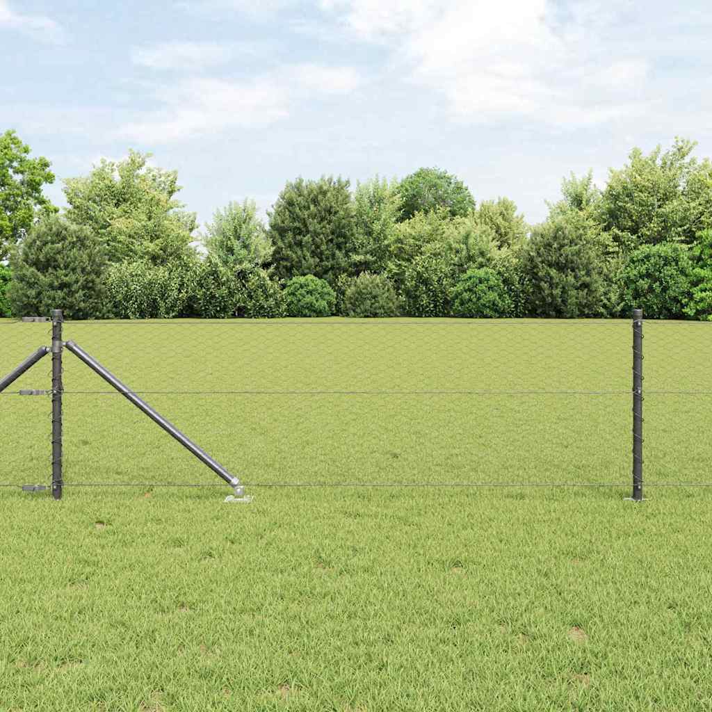 Vidaxl Zaunpfosten grau 10 x 0,6 m (25 mm Maschenweite) Stahl und PVC