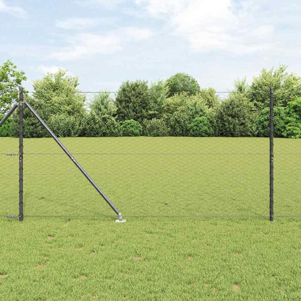 Vidaxl Zaunpfosten grau 10 x 1,2 m (36 mm Maschenweite) Stahl und PVC
