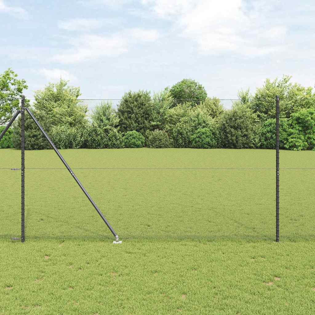 Vidaxl Zaunpfosten grau 10 x 1,6 m (13 mm Maschenweite) Stahl und PVC