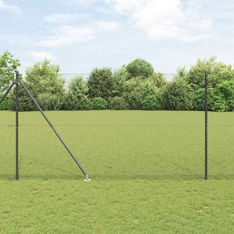 Vidaxl Zaunpfosten grau 10 x 1,6 m (13 mm Maschenweite) Stahl und PVC