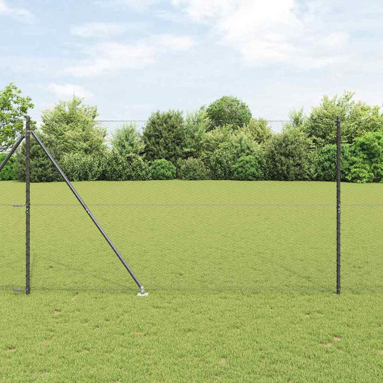 Vidaxl Zaunpfosten grau 10 x 1,6 m (25 mm Maschenweite) Stahl und PVC