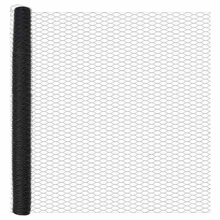 Vidaxl Zaunpfosten grau 10 x 1,6 m (50 mm Maschenweite) Stahl und PVC